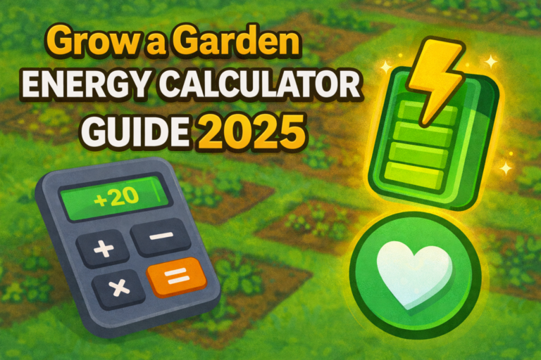 Grow a Garden Calculator Energy Calculator Guide 2025: Manage Stamina Smartly & Play Longer