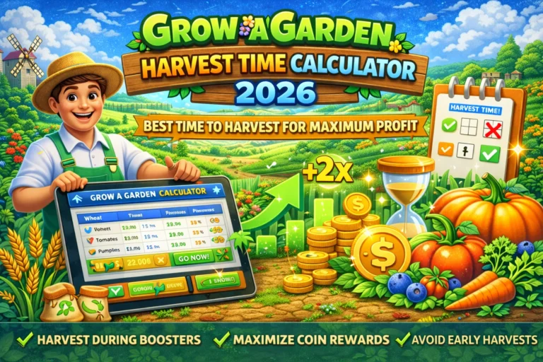 Grow a Garden Calculator Harvest Time Guide 2026: Best Time to Harvest for Maximum Profit