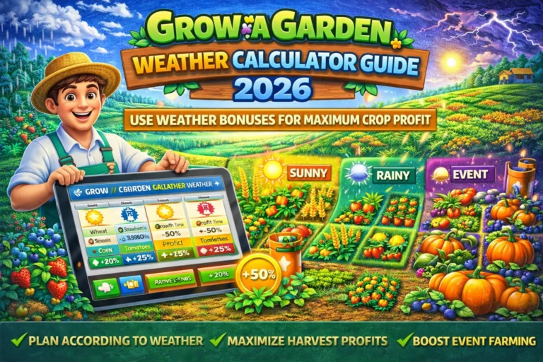 Grow a Garden Calculator Weather Guide 2026: Use Weather Bonuses for Maximum Crop Profit