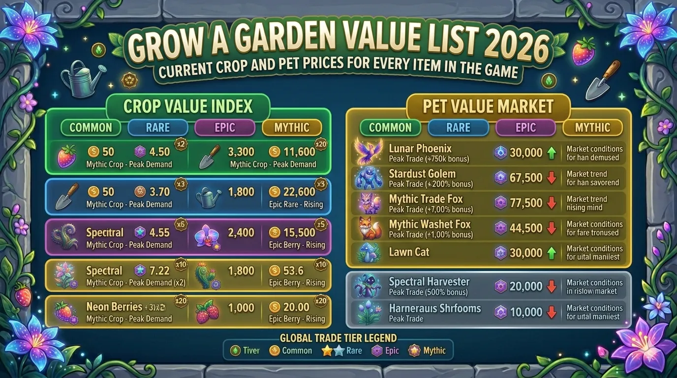 Grow a Garden Value List 2026